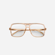 Rose framed eyeglasses on a white background