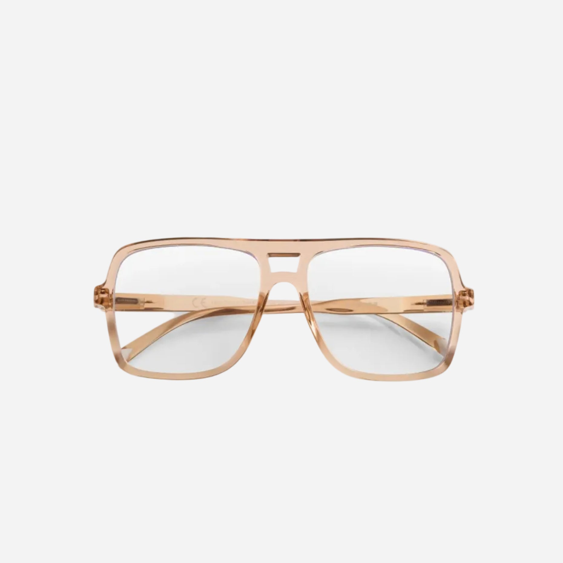 Rose framed eyeglasses on a white background