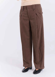 MAYIA PANTS DARK BROWN MELANGE