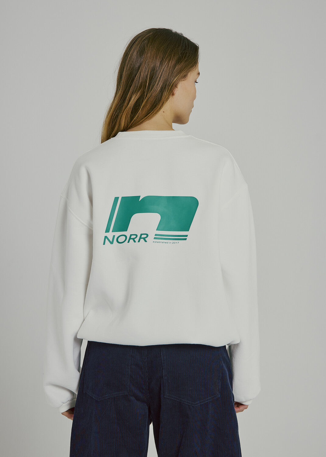 DAPHINE SWEAT TOP WHITE WITH GREEN