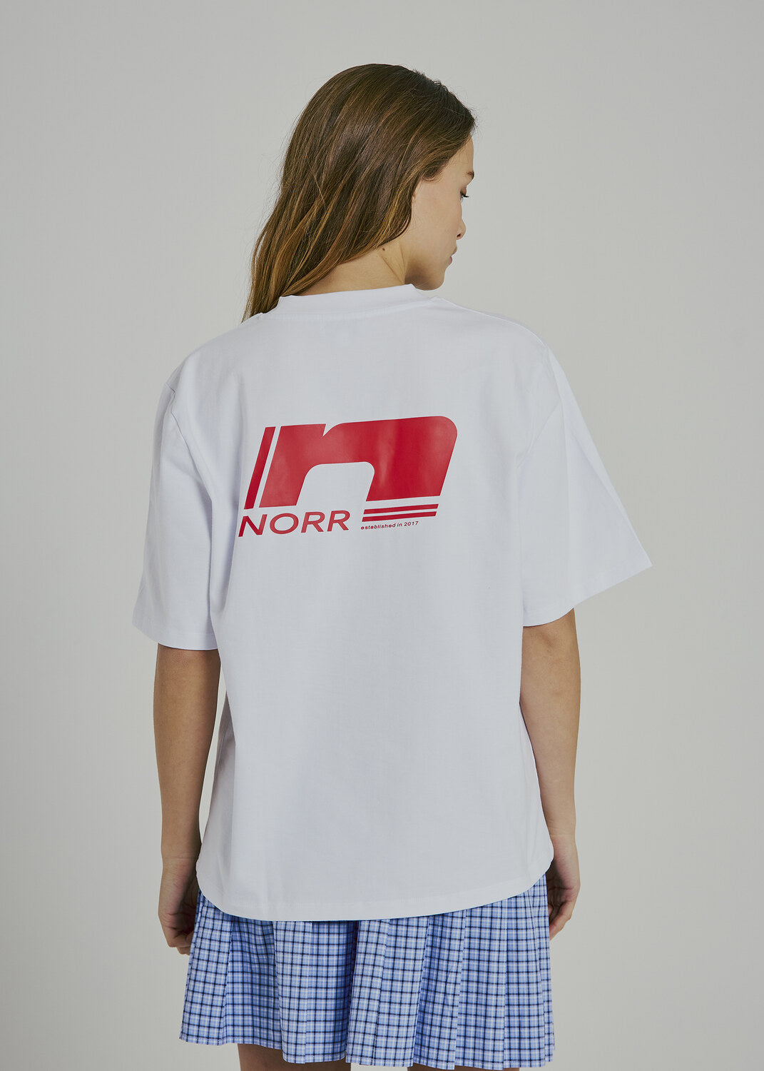SANDA TEE WHITE WITH RED