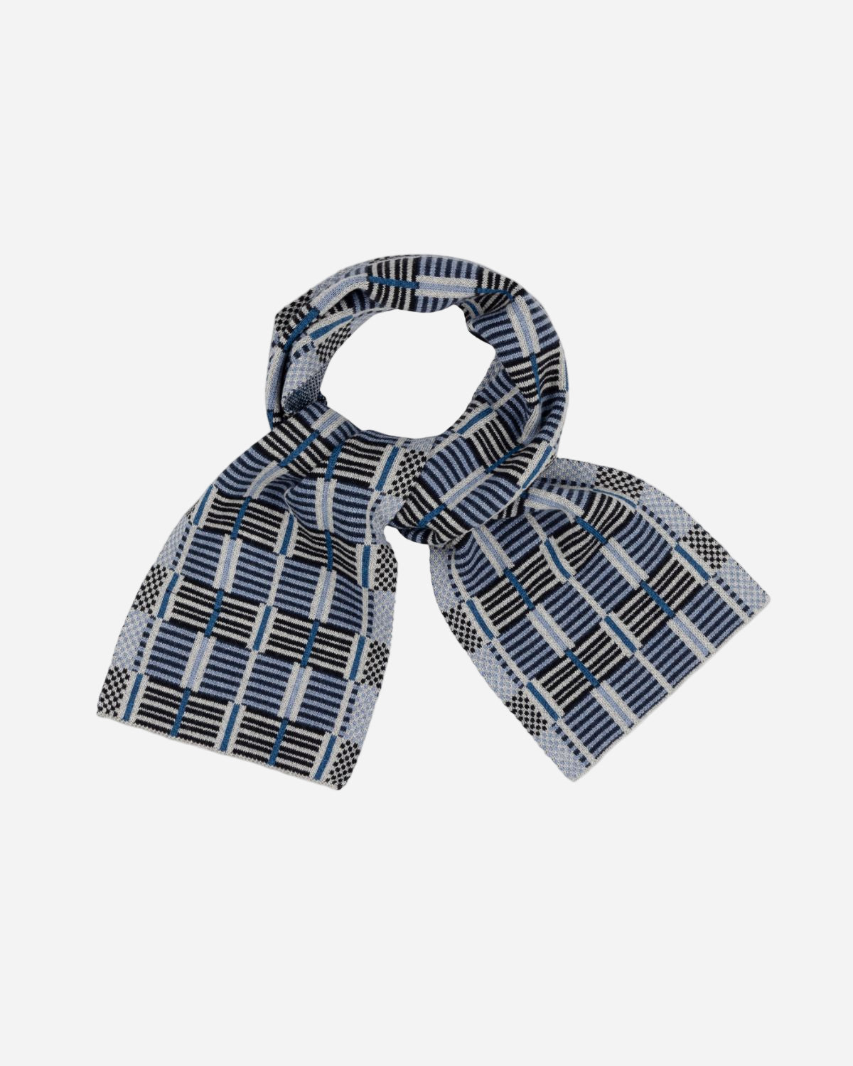 LADDERS SCARF BLUE/GREY