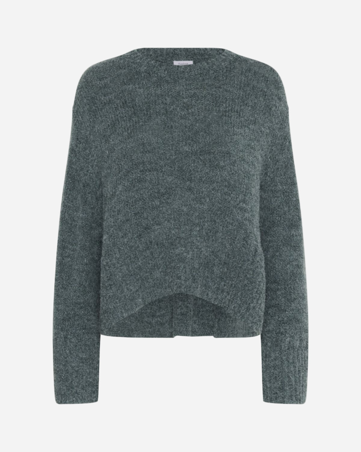 Dark green sweater on a white background