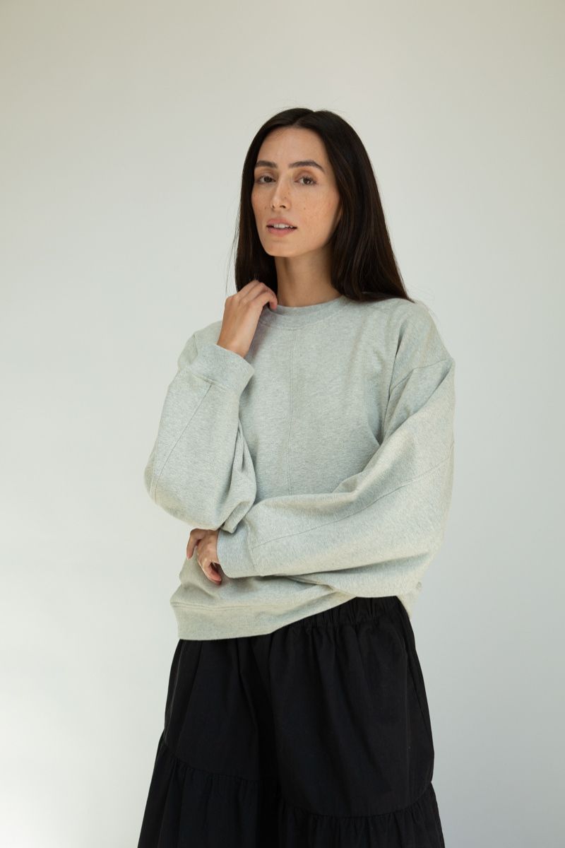 HATTIE GREY MARL FELPE SWEATSHIRT