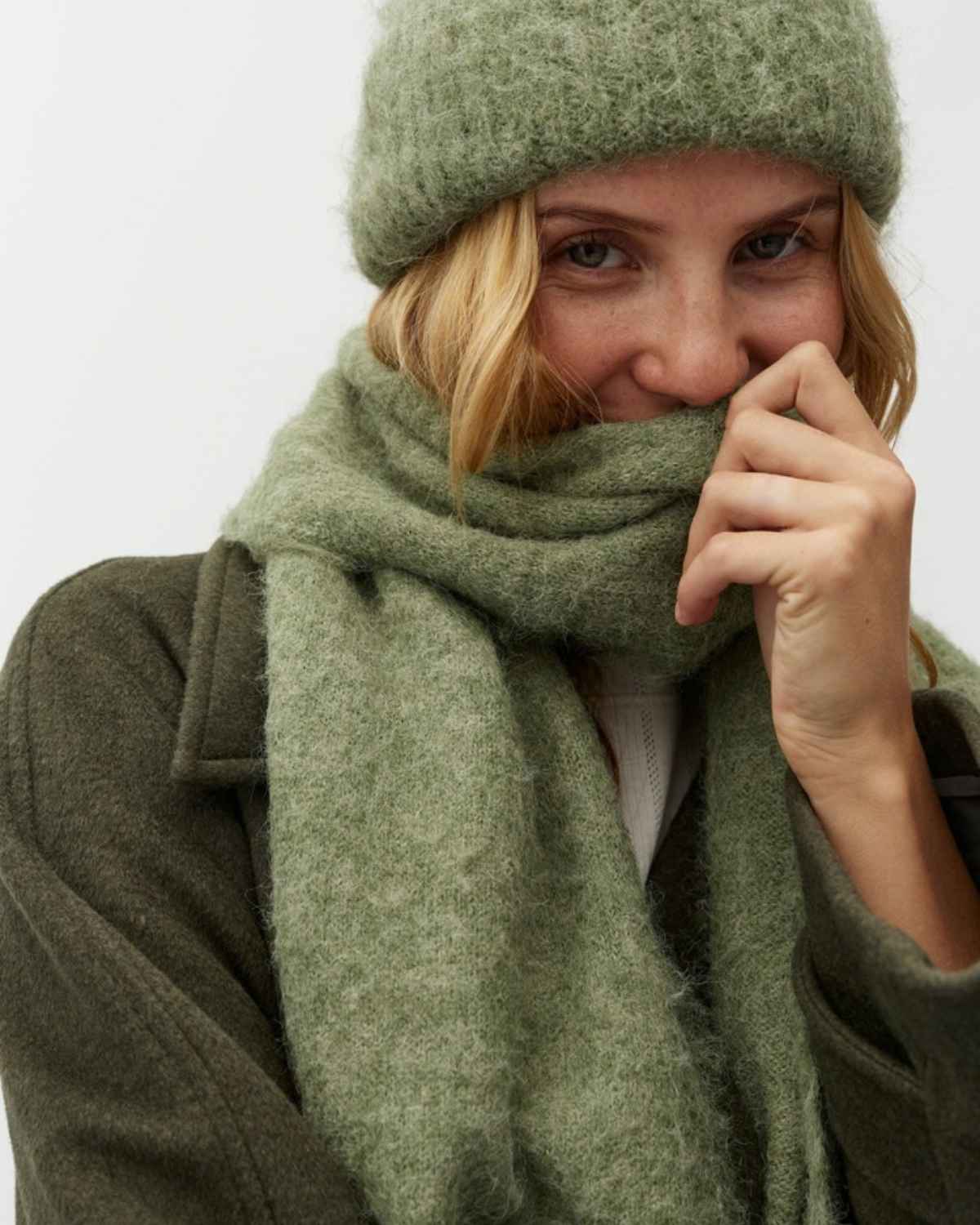 SANELINA SCARF SAGE MELANGE