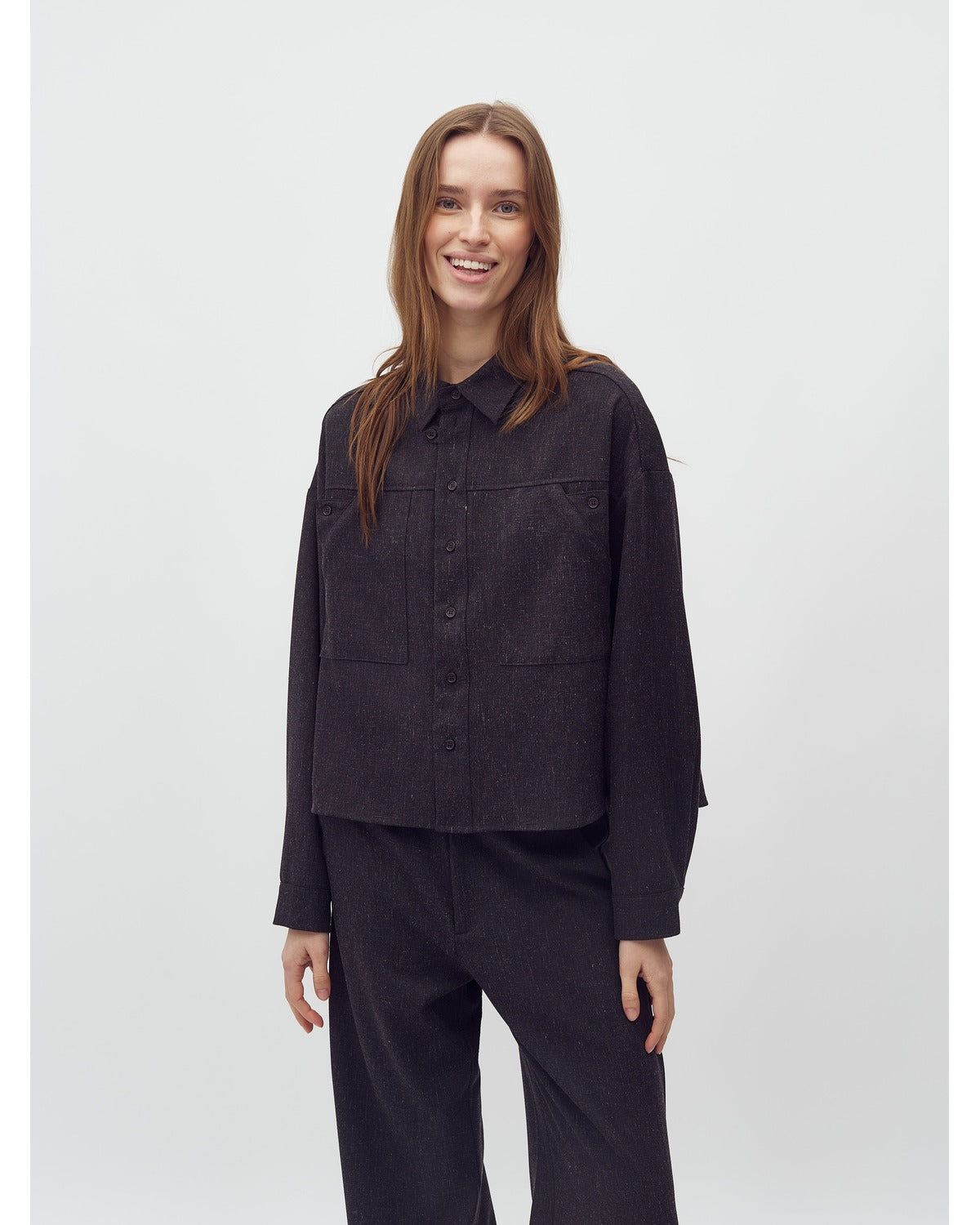 LEVYA SHIRT MIDNIGHT NAVY MELANGE