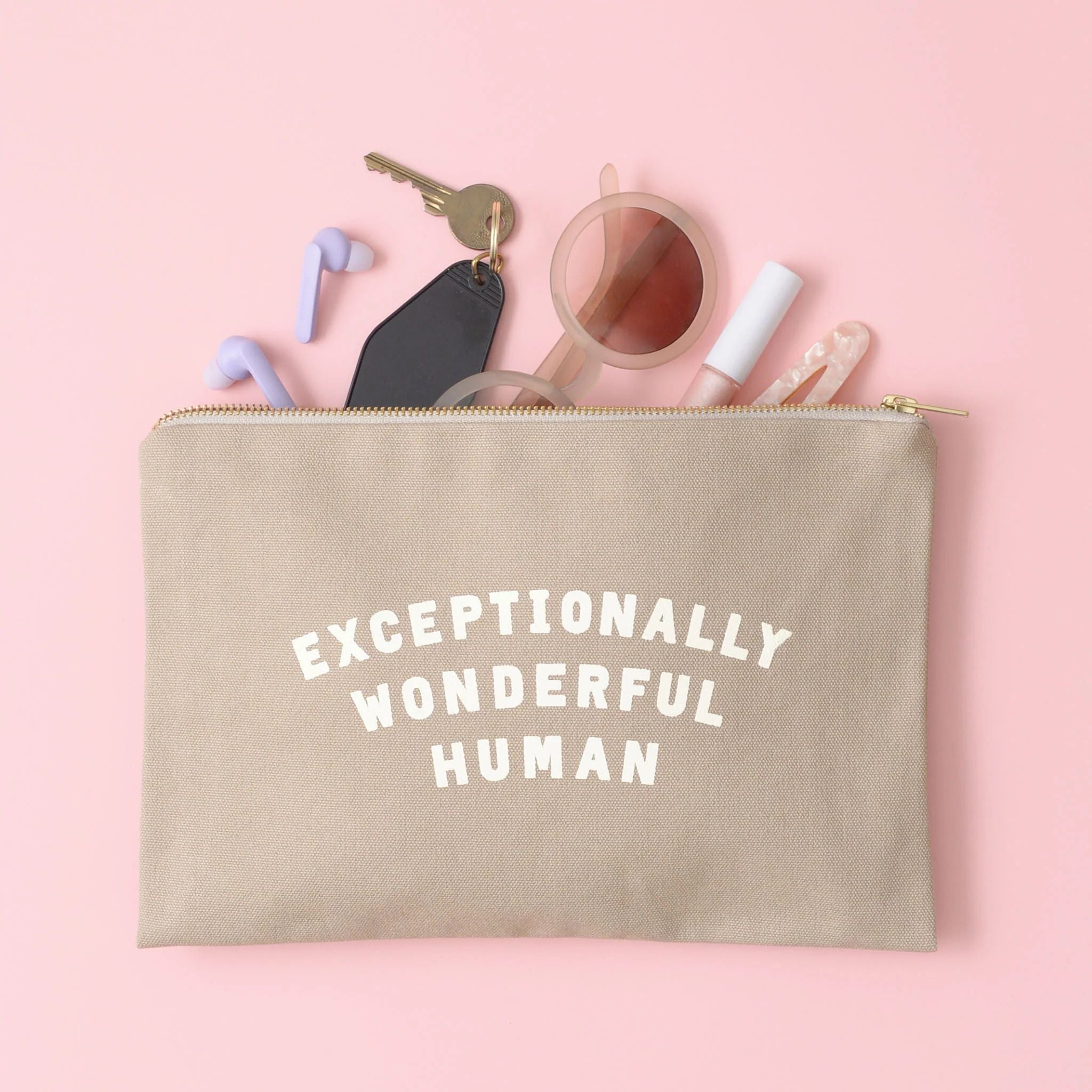 ZIP POUCH EXCEPTIONALLY WONDERFUL HUMAN STONE