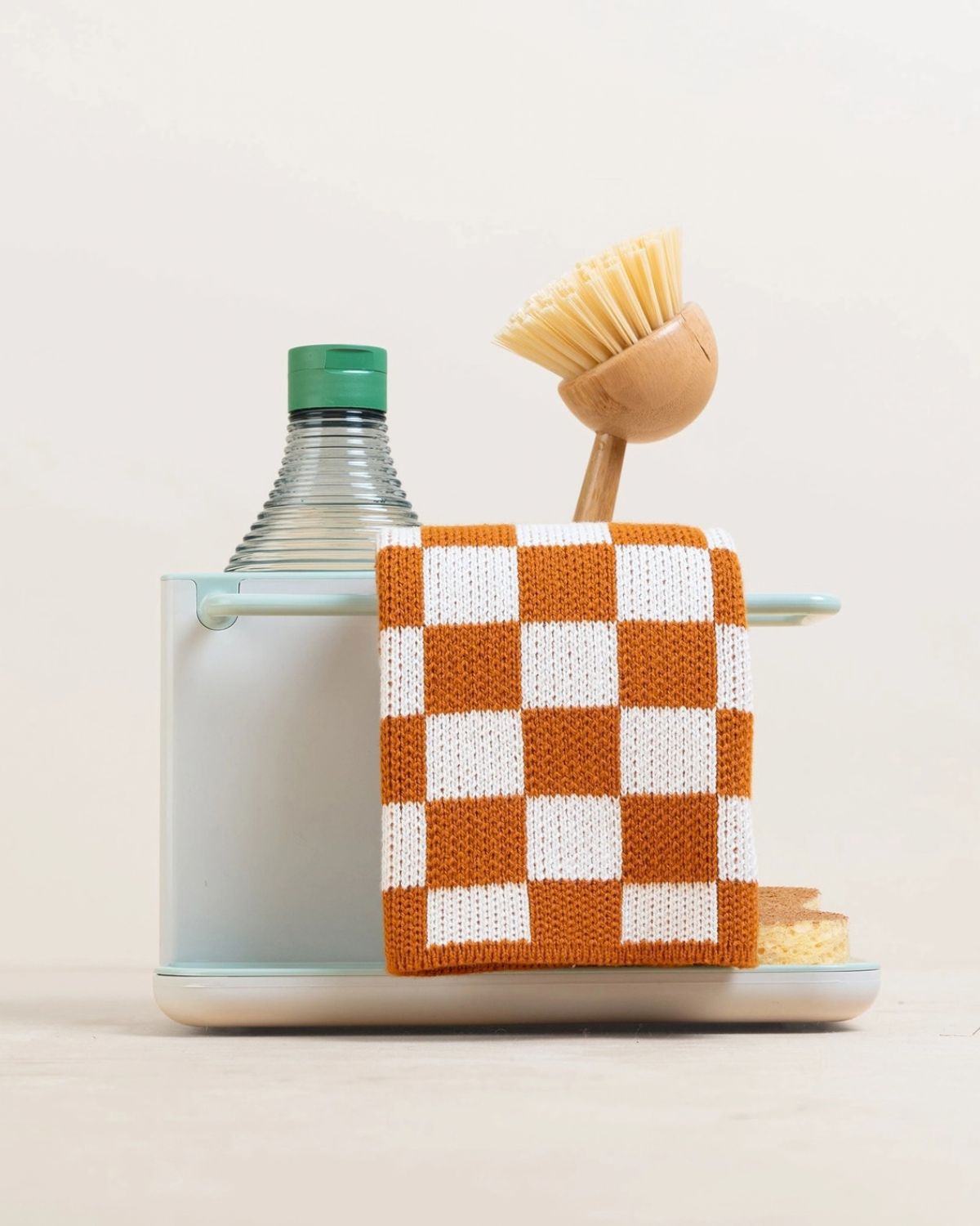 REUSABLE DISHCLOTHS CHECKED MUSTARD