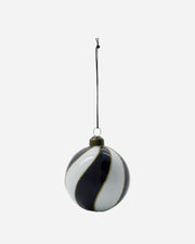 COIL BLACK & WHITE GLASS BAUBLE