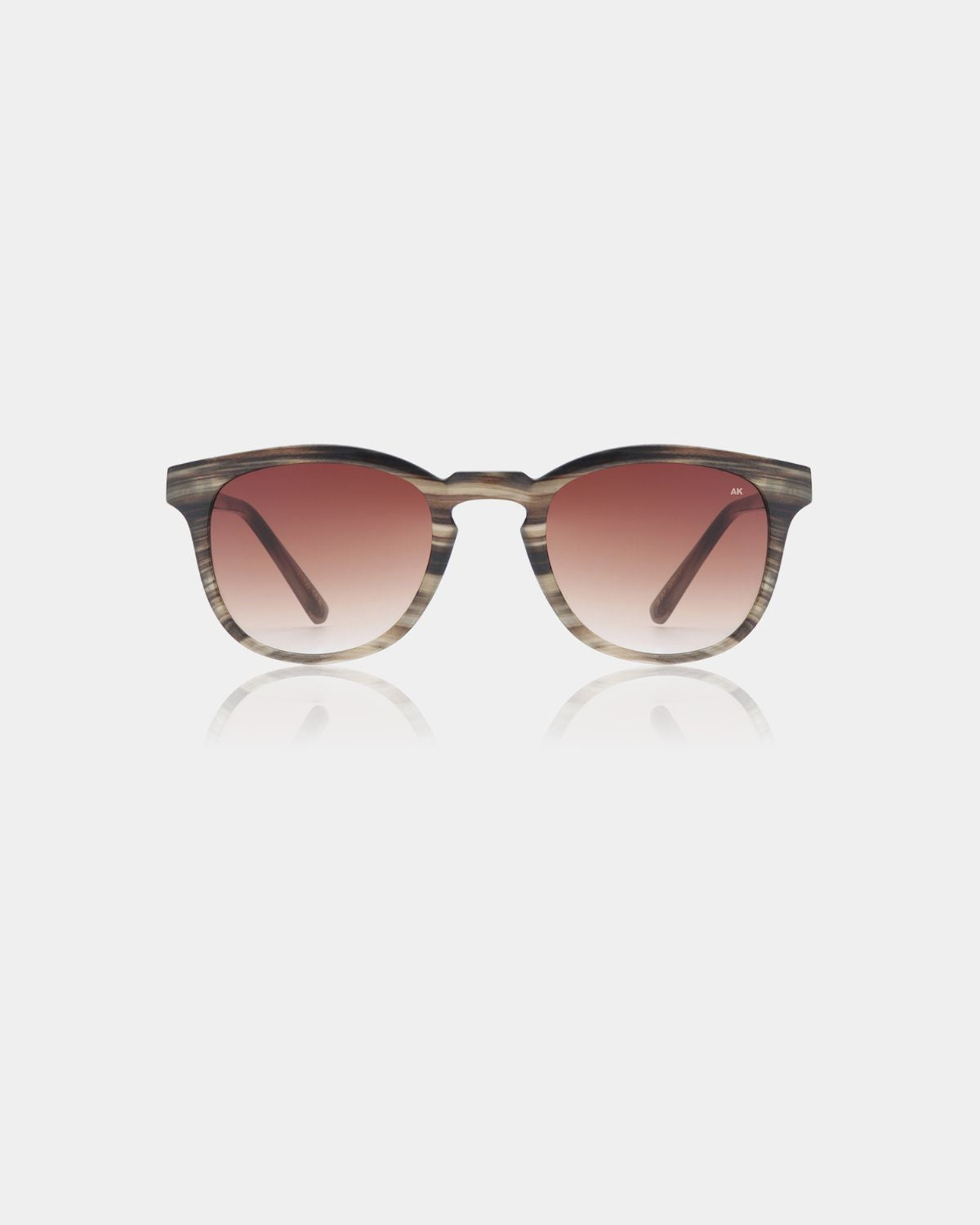 Brown mix framed sunglasses with dark pink lenses