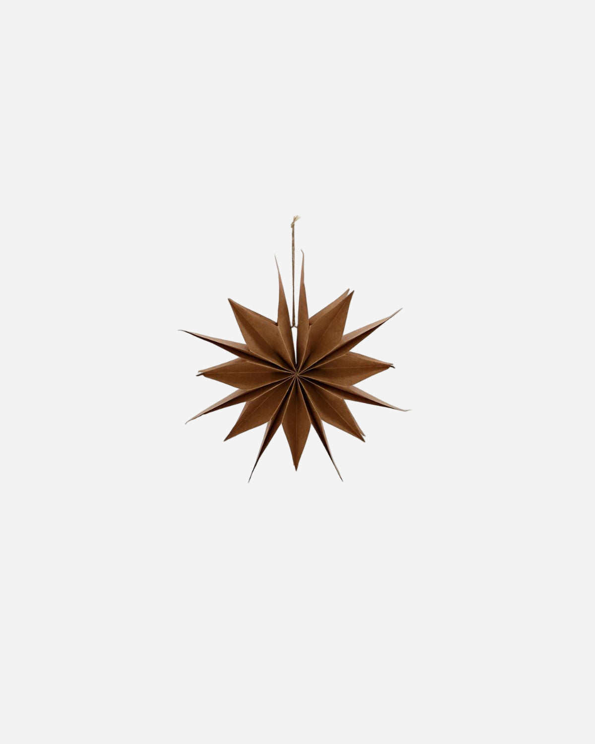 Star-shaped brown ornament on a white background