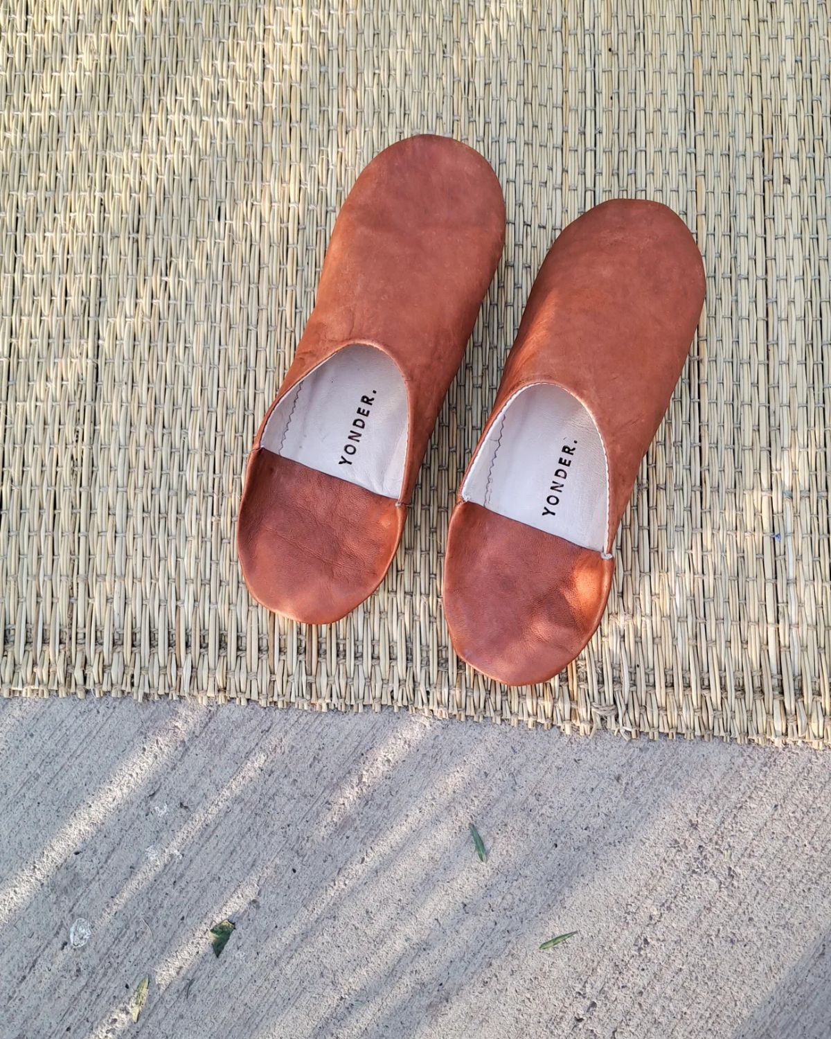 LEATHER BABOUCHE SLIPPERS TOFFEE