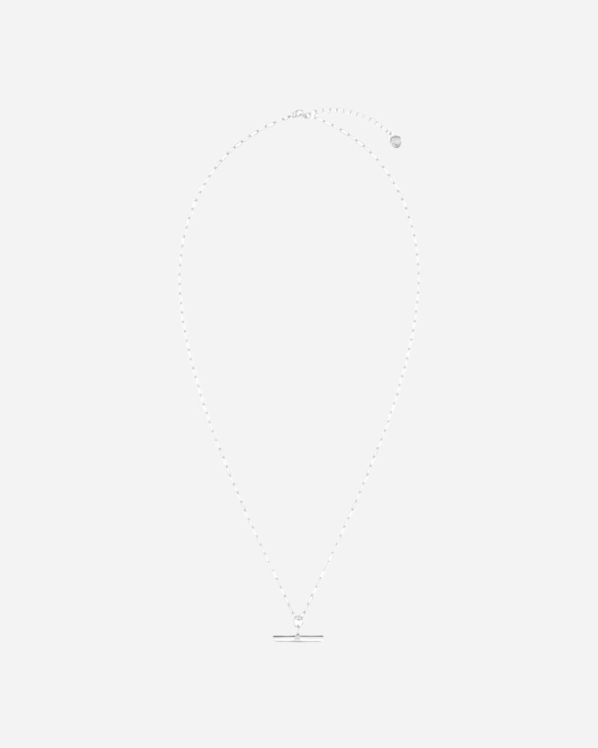 Silver necklace with a pendant on a white background