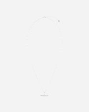Silver necklace with a pendant on a white background