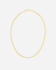 Gold necklace on a white background
