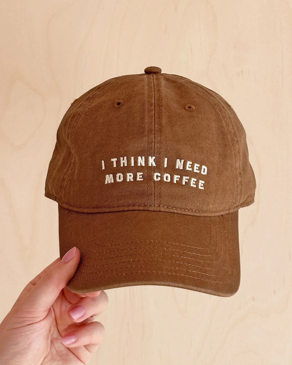 NEED MORE COFFEE CAP TAN