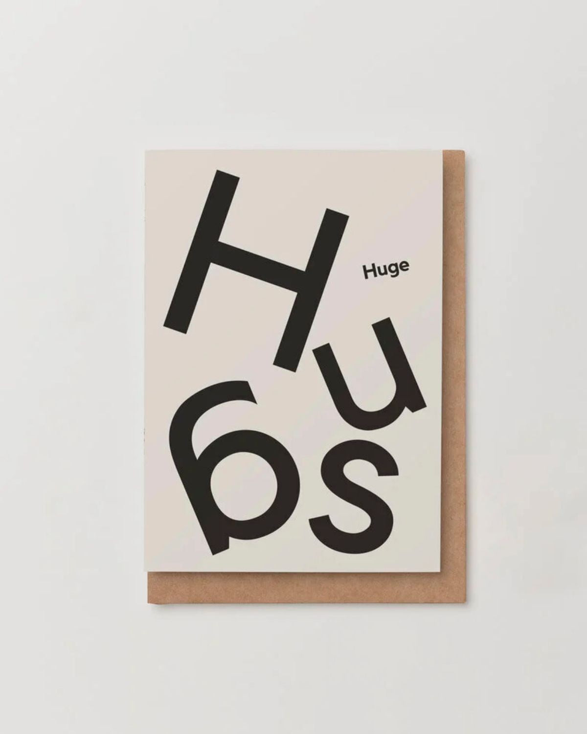 Greeting card with 'Huge Hubs 6s' text on a beige background