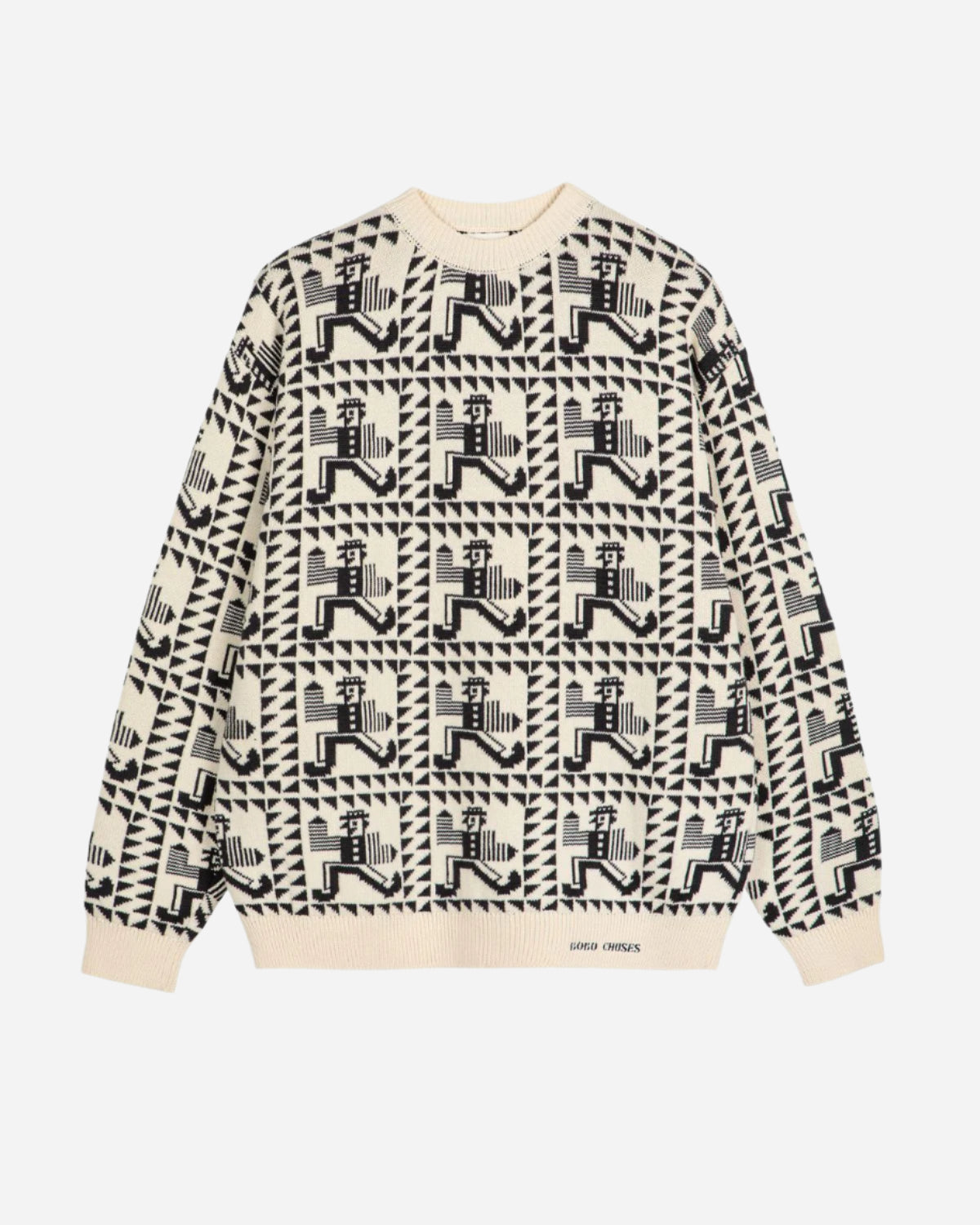 Sweatshirt with geometric pattern on a white background