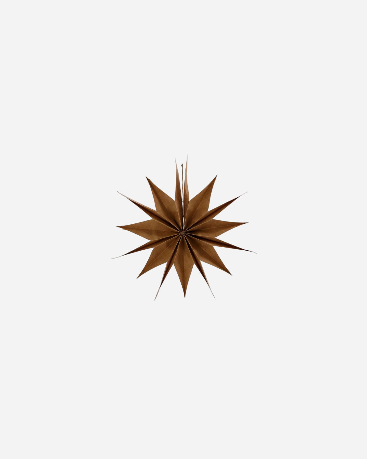 Brown paper star on a white background