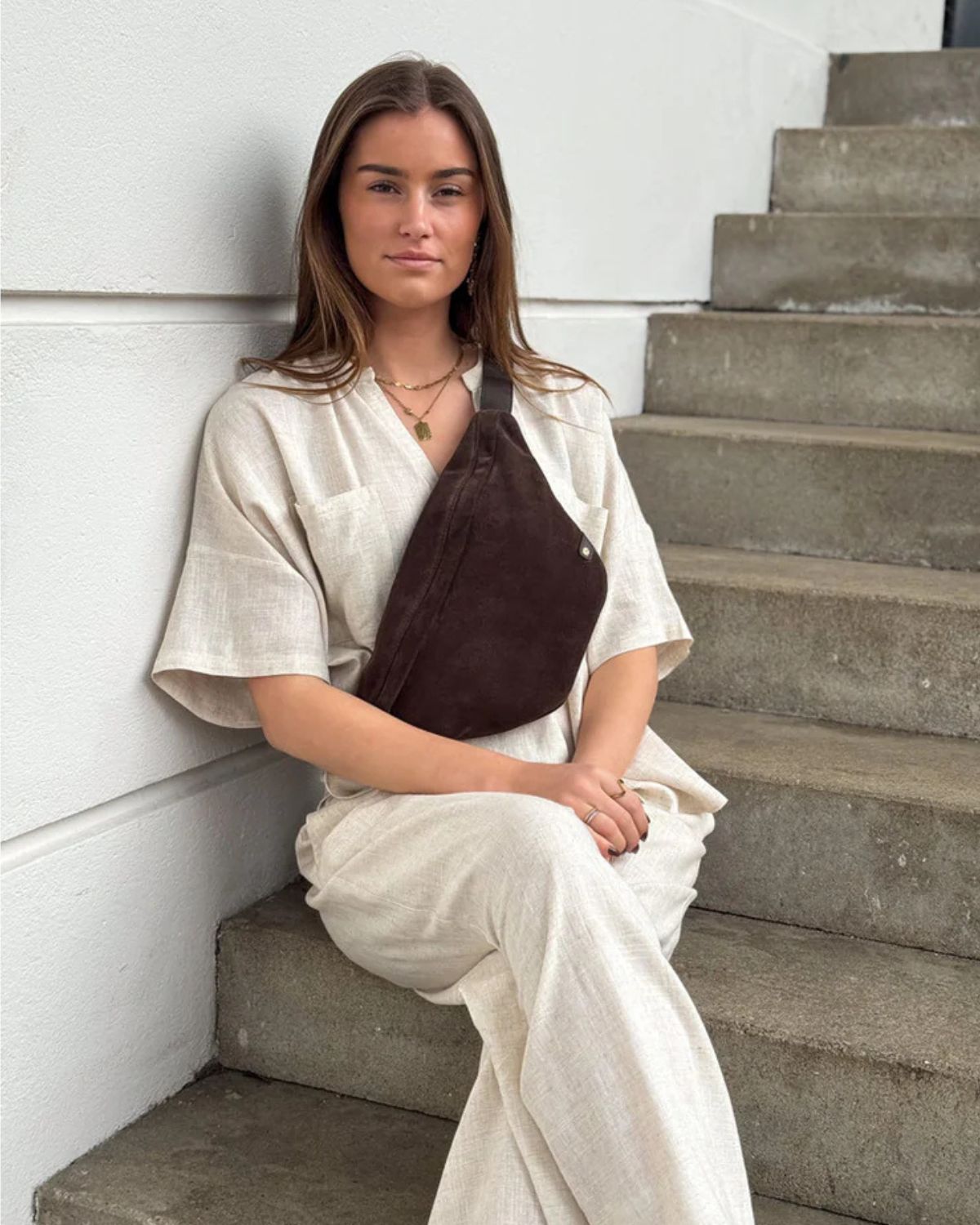 SUEDE BUMBAG CHOCOLATE