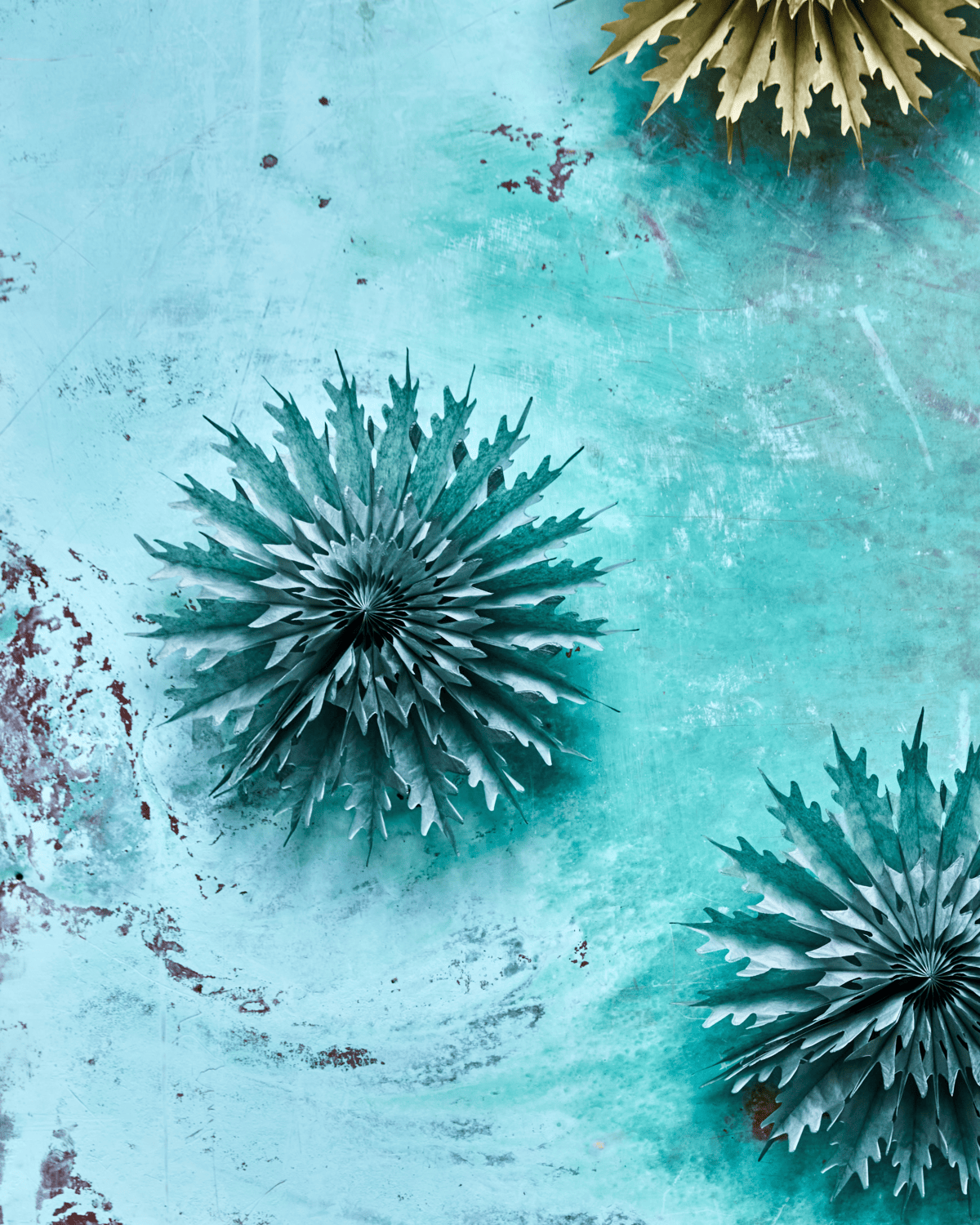 FOLD PAPER FAN GREEN 3PK