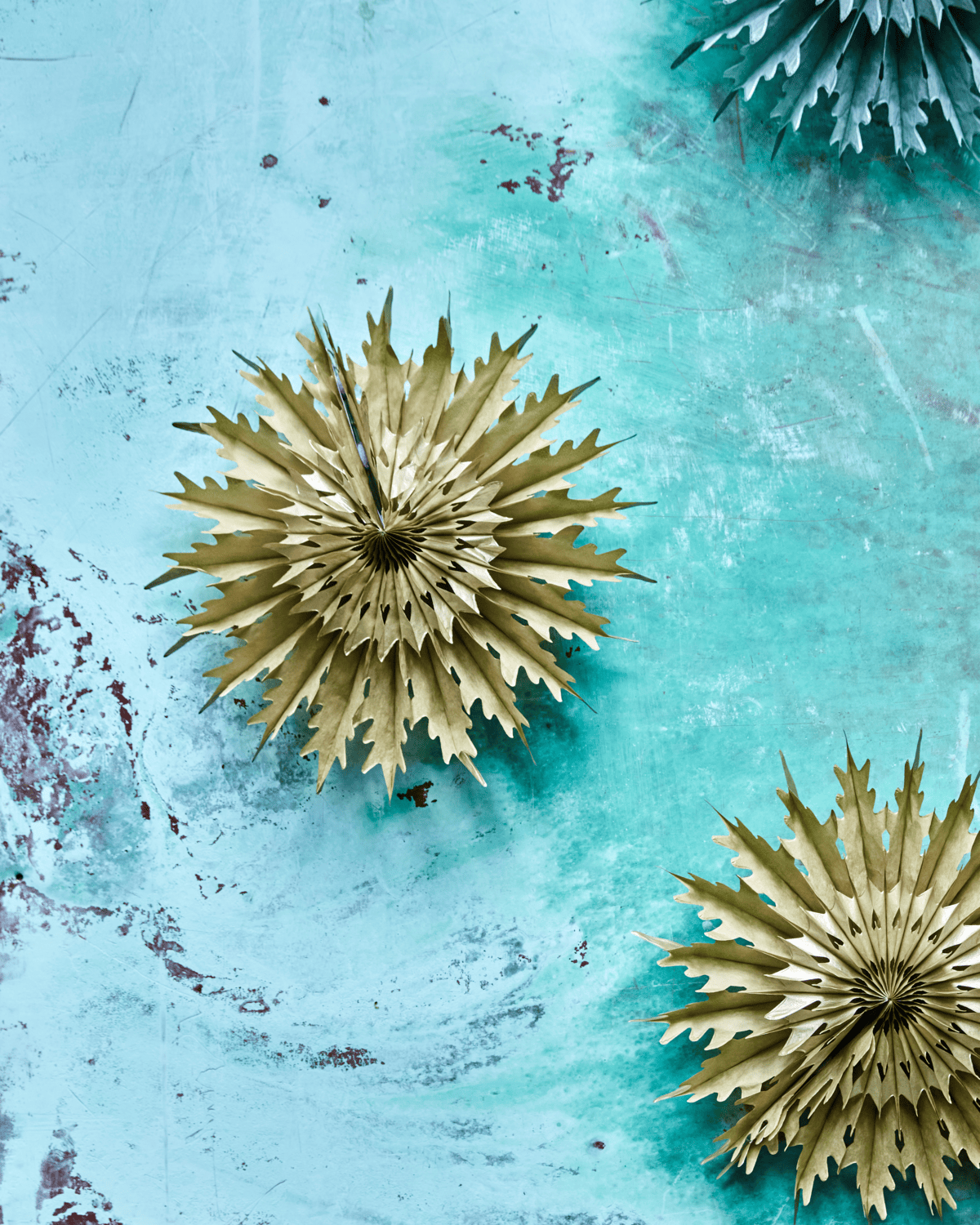 FOLD PAPER FAN GOLD 3PK