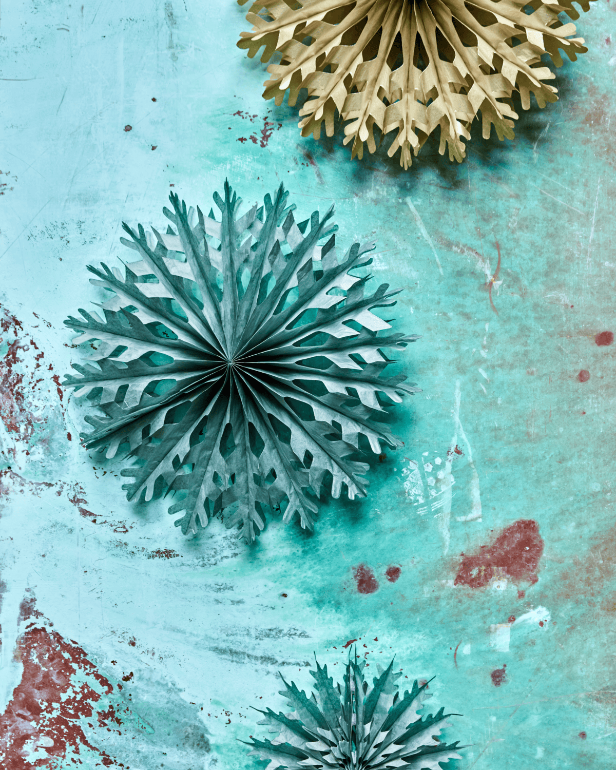 FOLD PAPER FAN GREEN 3PK