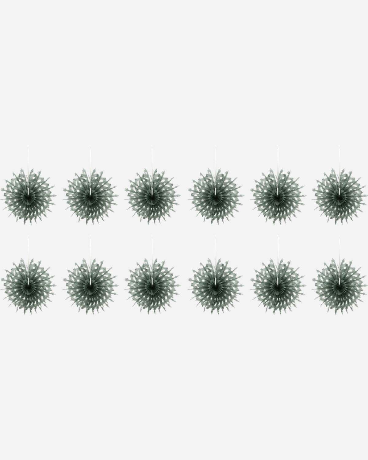 FOLD PAPER FAN GREEN 12PK