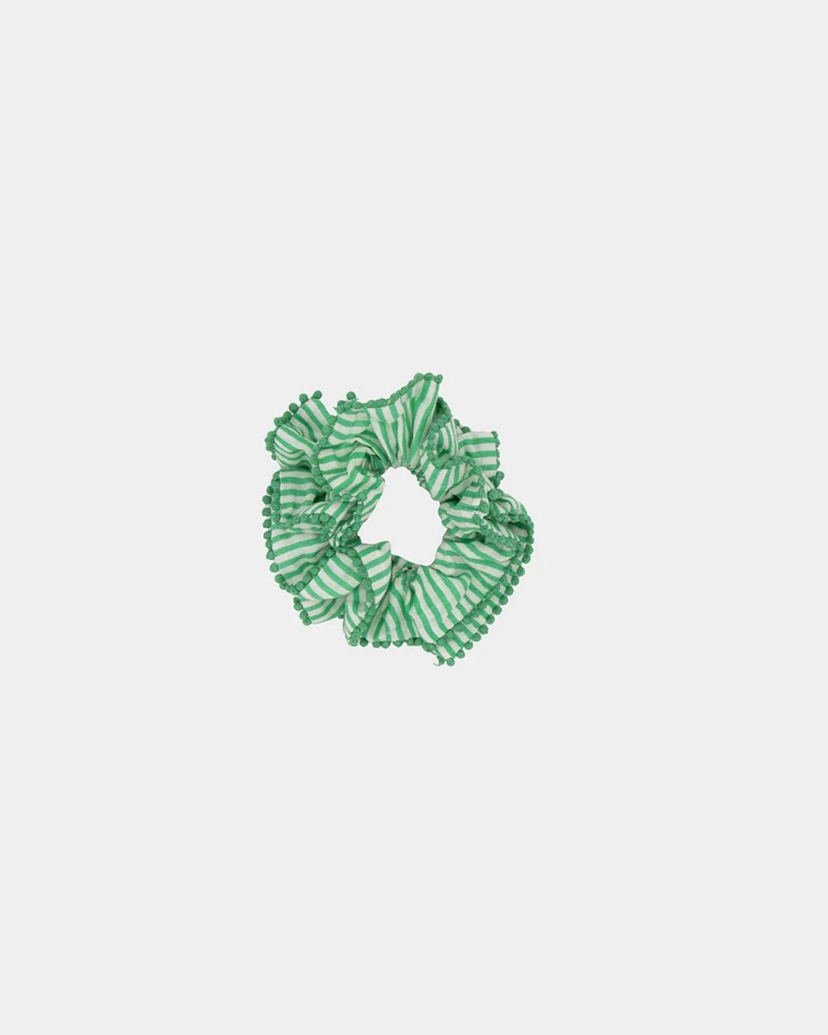 CHOUCHOU SCRUNCHIE RAYURES FINE VERT