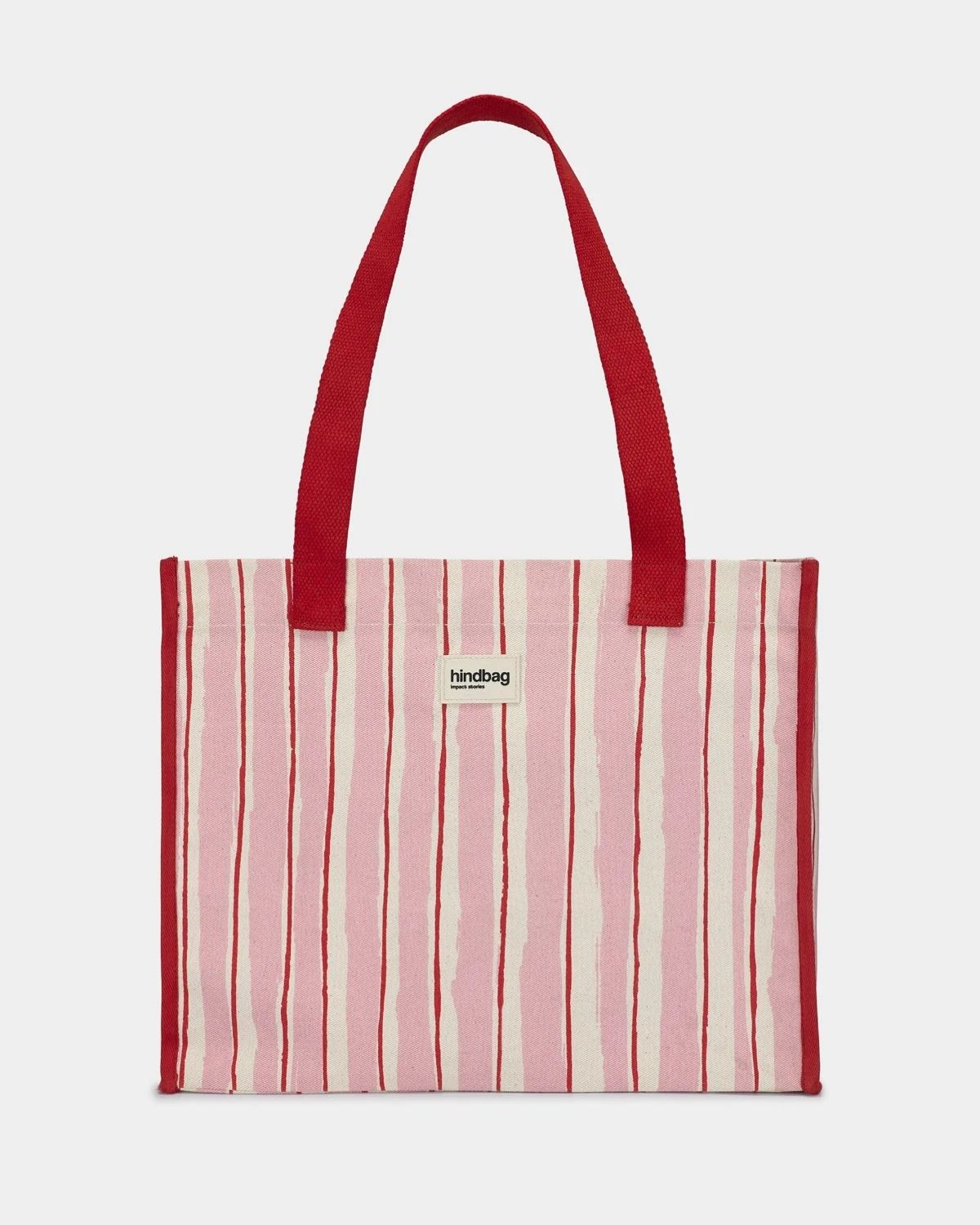 CLAUDE TOTE BAG RAYURES ROUGE ET ROSE