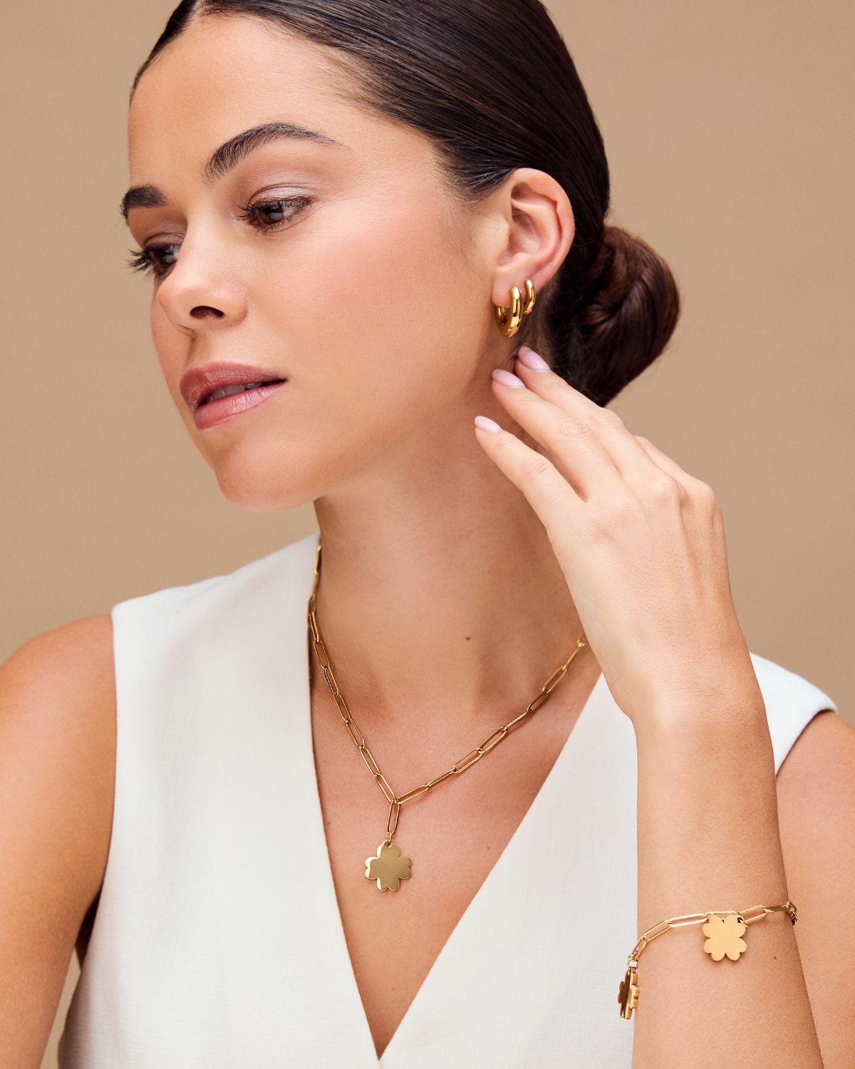 LUXE CHUBBY SMALL HOOP EARRING GOLD