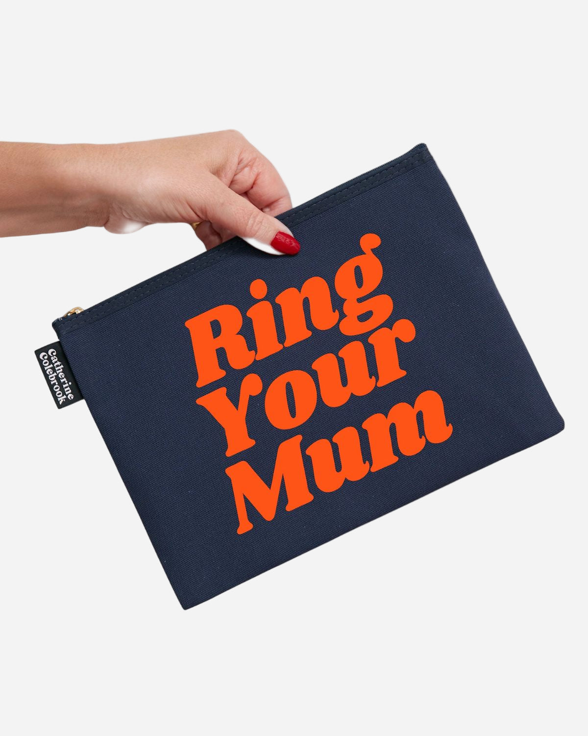 RING YOUR MUM PURSE NAVY ORANGE