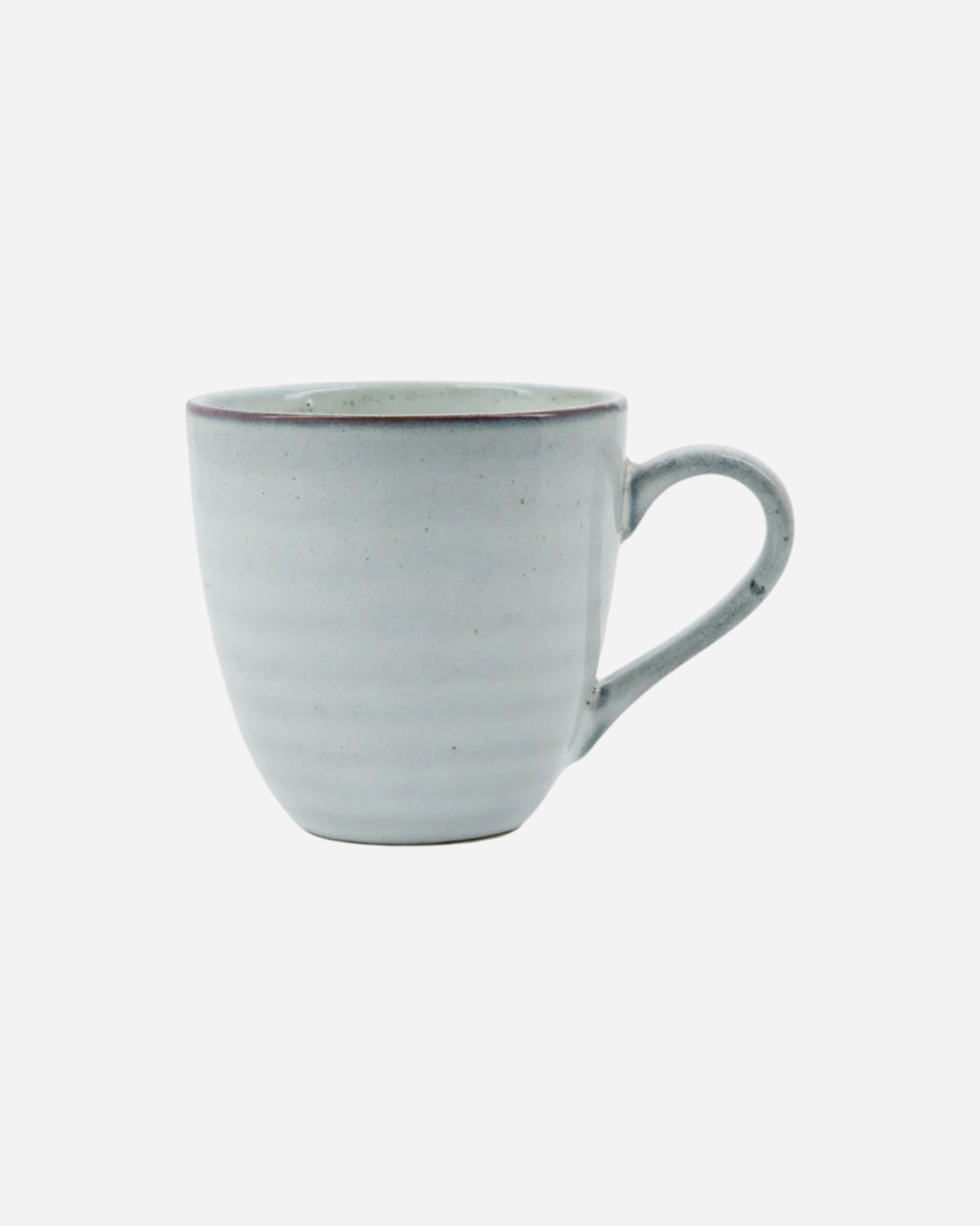 Light blue ceramic mug on a white background