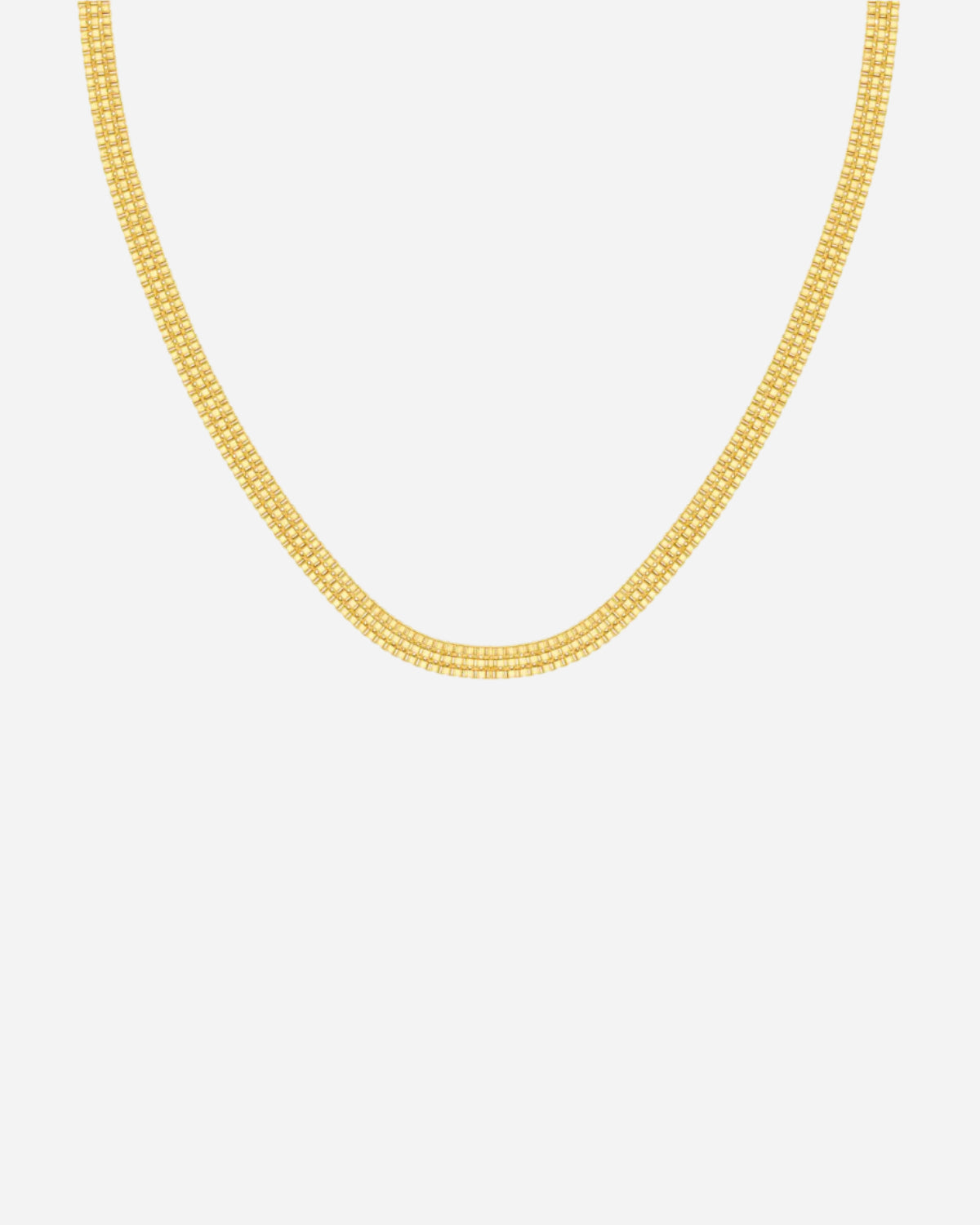 FLAT BOX CHAIN NECKLACE 16' GOLD
