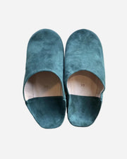 SUEDE BABOUCHE SLIPPERS FERN