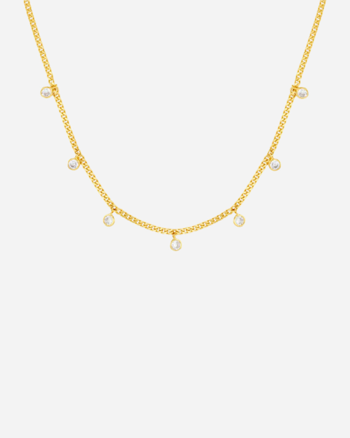 MULTI CRYSTAL DROP NECKLACE GOLD