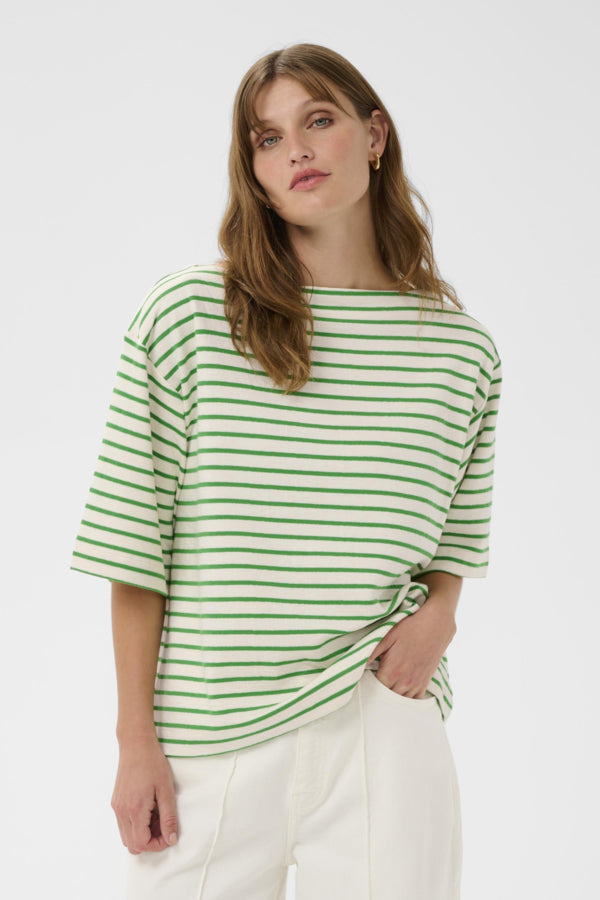 INGINA SWEATSHIRT WHITE & GREEN