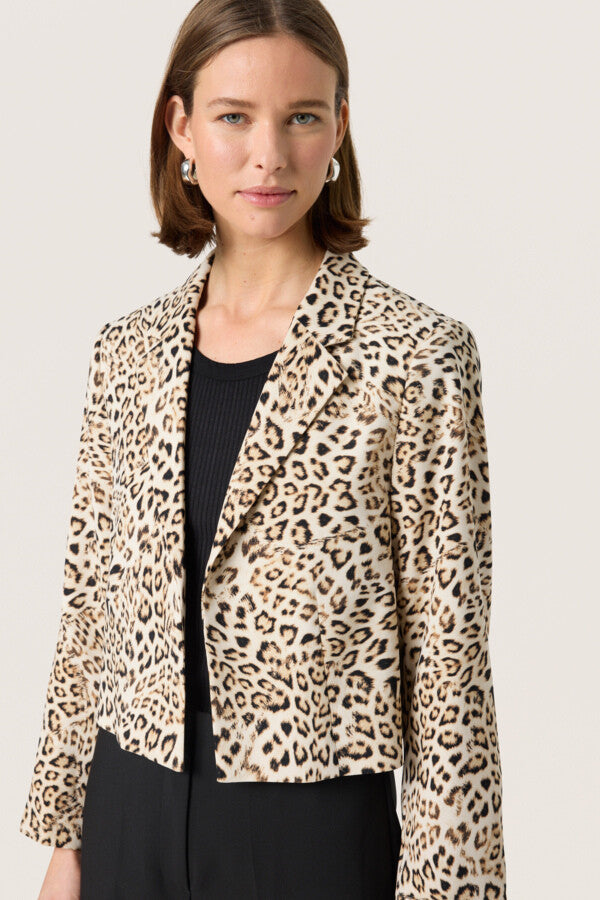 SHIRLEY CROPPED BLAZER LEOPARD PRINT