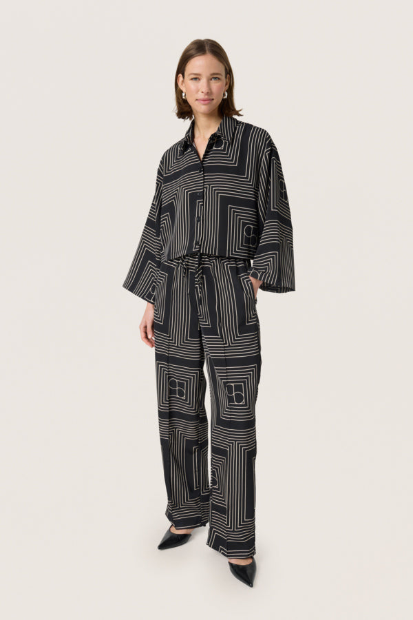 TOPAZ FASUTINA PANTS BLACK OAT MONO