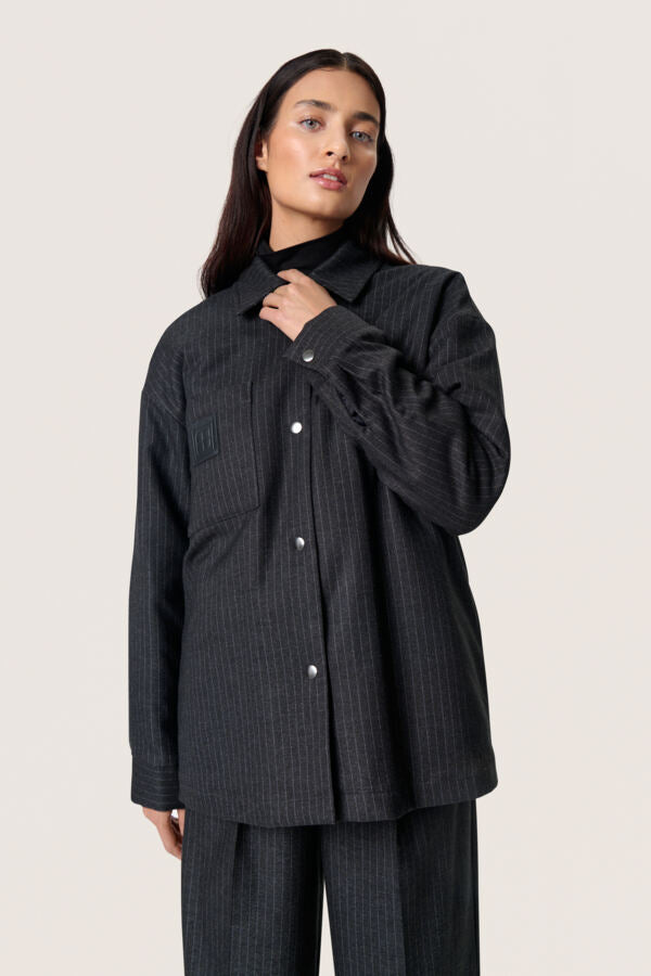 MALODI JACKET GREY MELANGE PINSTRIPE
