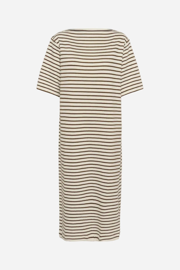 Striped dress with boackneck on a white background