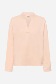 Light pink sweat with a V-neck on a white background