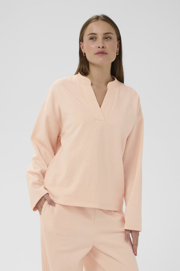 ROLANDA V-NECK SWEATSHIRT PEARL BLUSH