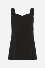 Black sleeveless dress on a white background