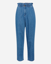 Paper bag Blue jeans on a white background
