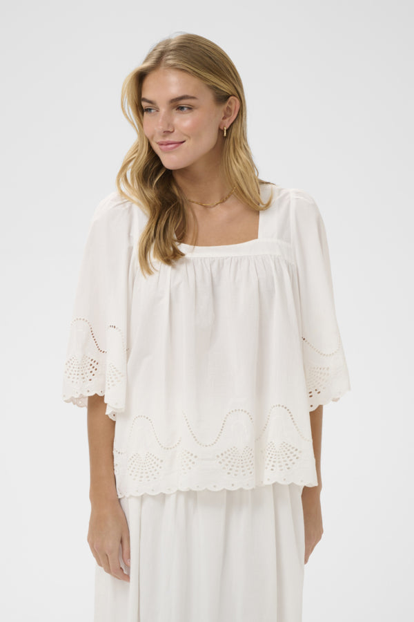 RIVASHELL BLOUSE BRIGHT WHITE
