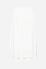 White lace trim fabric on a white background