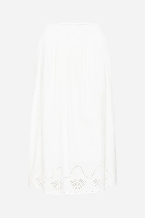 White lace trim fabric on a white background