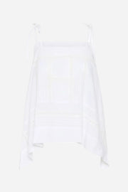 White sleeveless top on a white background
