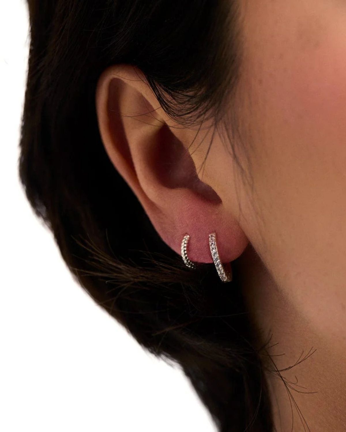 PAVE HUGGIE HOOP 12MM